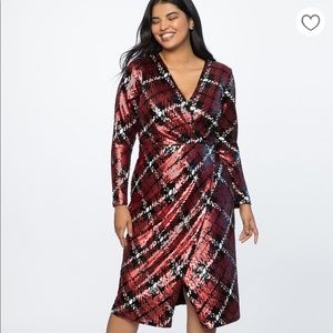 Eloquii NWT Sequin Plaid Dress Size 16